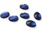 6 14mm x 10mm Vintage Cobalt Blue Glass Oval Foil Back Cabochons